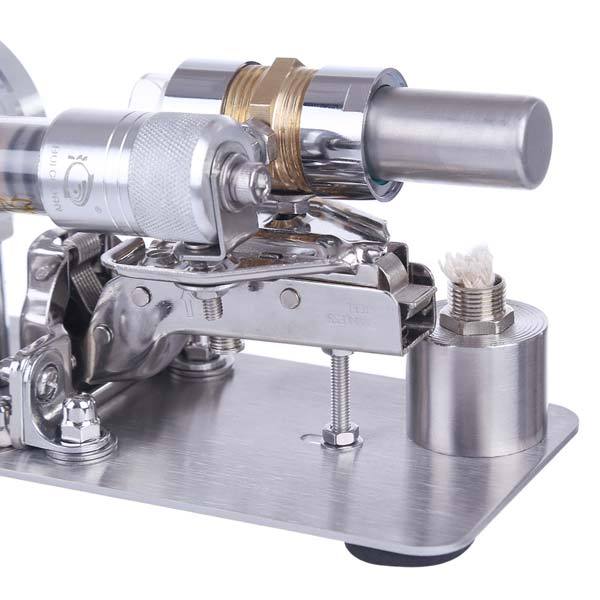 Brass Cylinder Hot Air Stirling Engine Educational Model - Fun Electricity Generator STEM Toy Stirling Engine with LED Diyengmod
