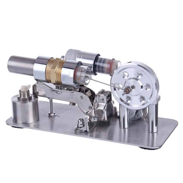 Brass Cylinder Hot Air Stirling Engine Educational Model - Fun Electricity Generator STEM Toy Stirling Engine with LED Diyengmod