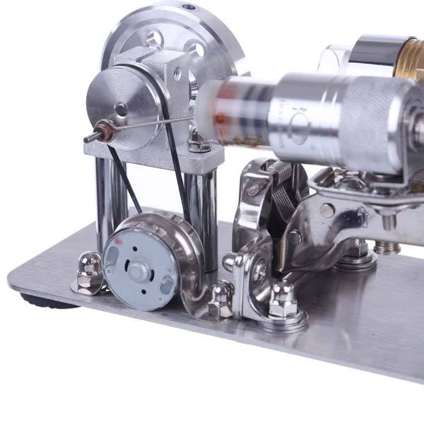 Brass Cylinder Hot Air Stirling Engine Educational Model - Fun Electricity Generator STEM Toy Stirling Engine with LED Diyengmod