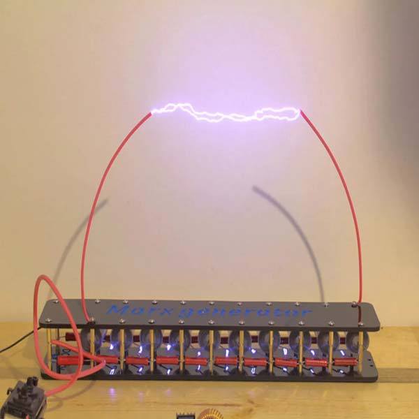 10-Stage High Voltage Marx Generator Kit - DIY Lightning Experiment Educational Model Engine Models Diyengmod