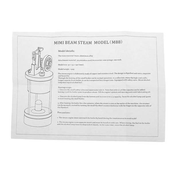Miniature Live Steam Engine Model Kit - Microcosm M88 Full Metal Creative Gift Steam Engine Diyengmod