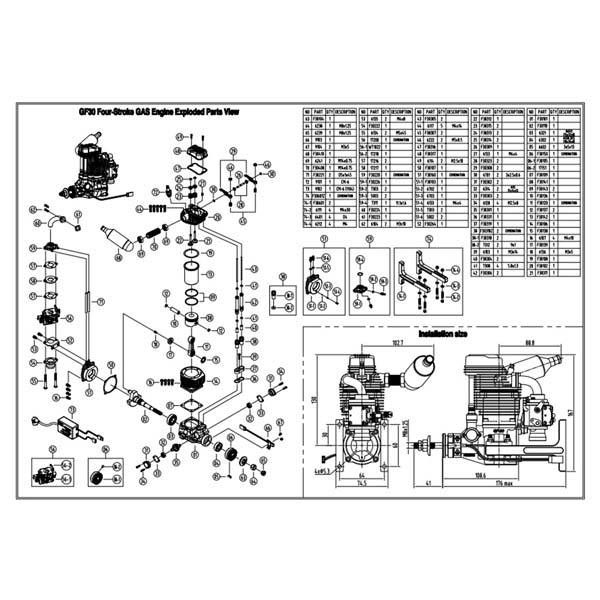 NGH GF30 30cc Four-Stroke Gas RC Engine for Model Aircraft - DIYEngMod RC Engine Diyengmod