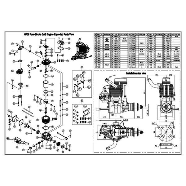 NGH GF38 38cc Four-Stroke Gas Engine for RC Aircraft - High Performance and Reliability RC Engine Diyengmod