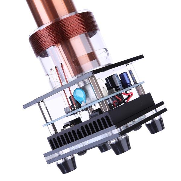 Musical Tesla Coil Plasma Speaker Kit - Wireless Sound Experiment Desktop Model - US Plug Engine Models Diyengmod