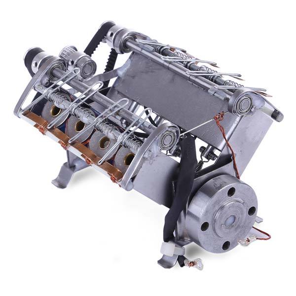 V8 Electromagnetic Solenoid Engine Model - 8 Cylinder Electric Car Engine for Gifts and Collectibles Engine Models Diyengmod
