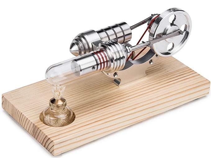 Colorful LED Stirling Engine Educational Toy with Flywheel Electricity Generator Stirling Engine with LED Diyengmod