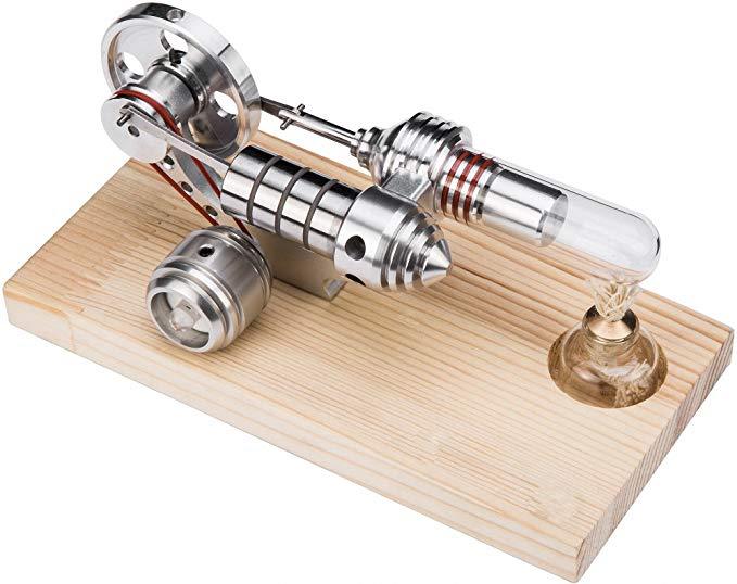 Colorful LED Stirling Engine Educational Toy with Flywheel Electricity Generator Stirling Engine with LED Diyengmod