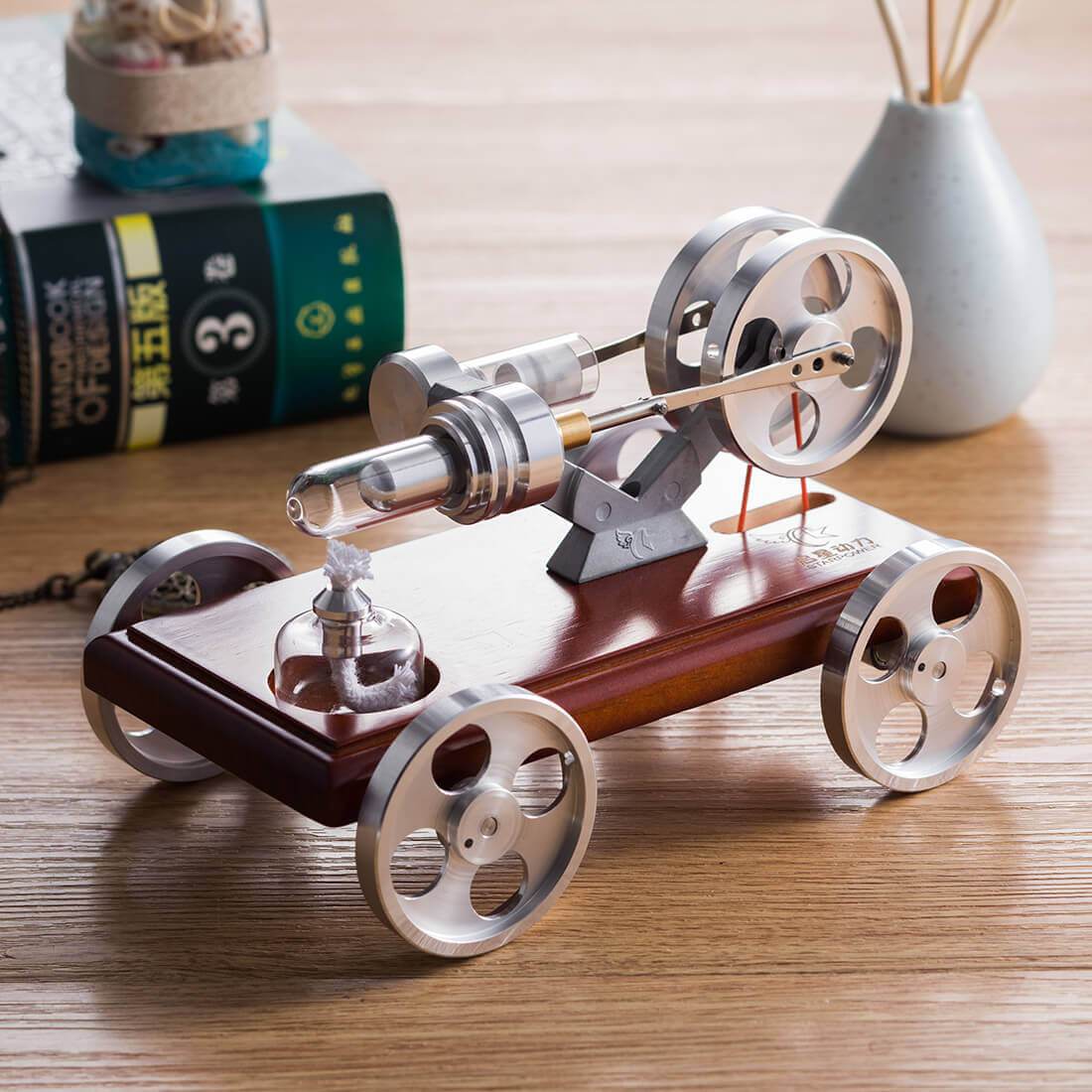 DIY Stirling Engine Car Model Kit – Educational Toy Vehicle with Working Engine Stirling Engine Vehicle Diyengmod