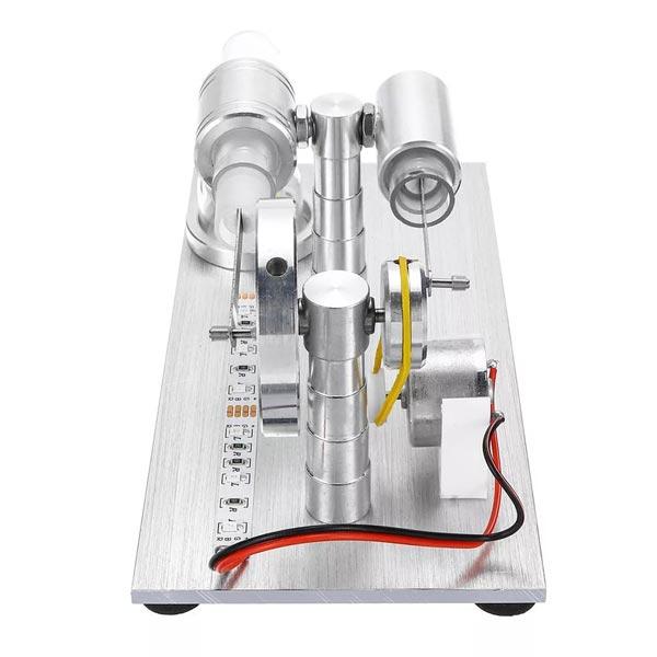 Colorful Illuminated Stirling Engine Generator - Unique Desktop Model for Science Enthusiasts and Collectors Stirling Engine with LED Diyengmod