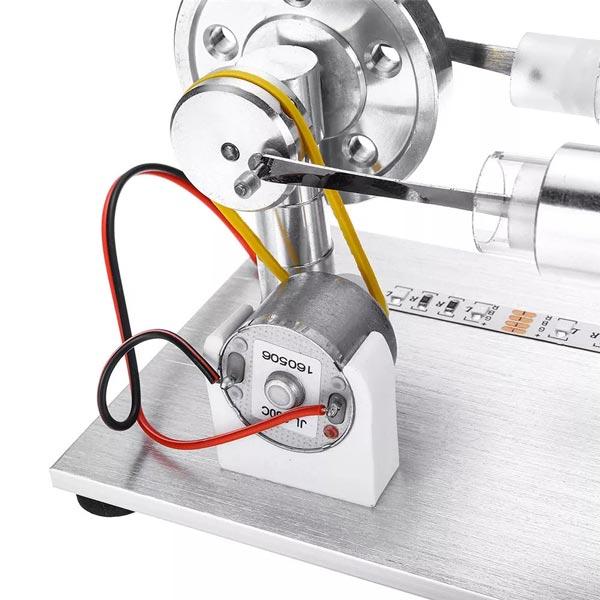 Colorful Illuminated Stirling Engine Generator - Unique Desktop Model for Science Enthusiasts and Collectors Stirling Engine with LED Diyengmod