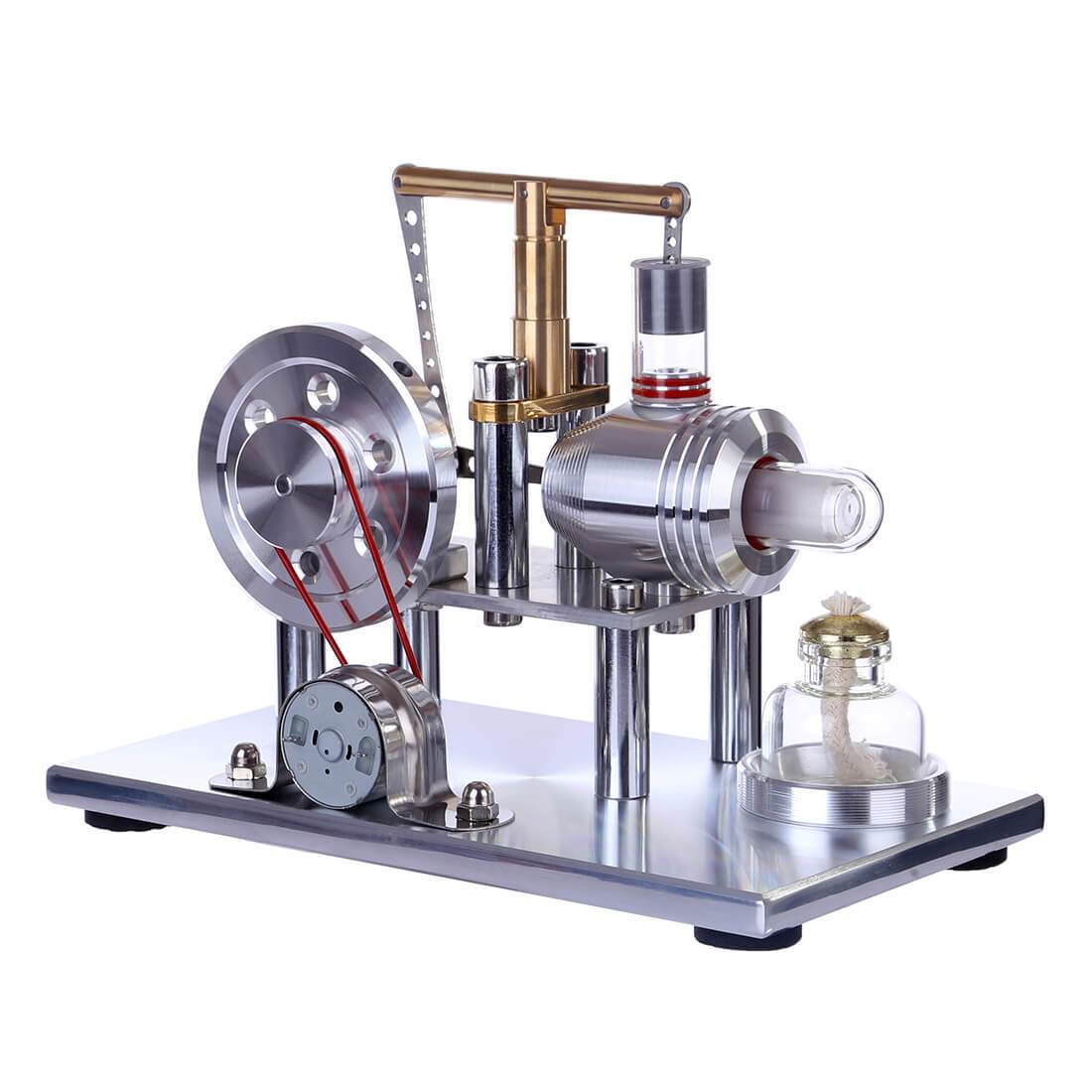 Colorful LED Stirling Engine Model - Hot Air Electricity Generator for Desk Display Stirling Engine with LED Diyengmod