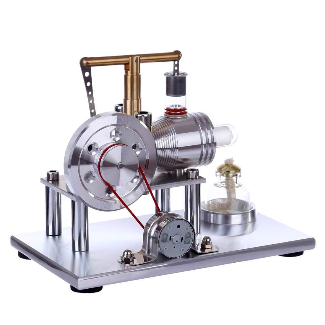 Colorful LED Stirling Engine Model - Hot Air Electricity Generator for Desk Display Stirling Engine with LED Diyengmod