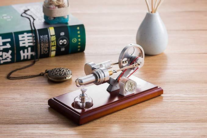 LED-Powered Stirling Engine Model - Educational Toy with Alcohol Burner & Spare Parts Stirling Engine with LED Diyengmod