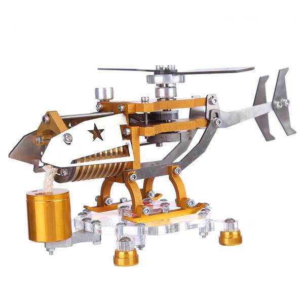 Helicopter-Themed Stirling Engine Model - Innovative Science Toy and Decorative Collectible Vacuum Engine Diyengmod