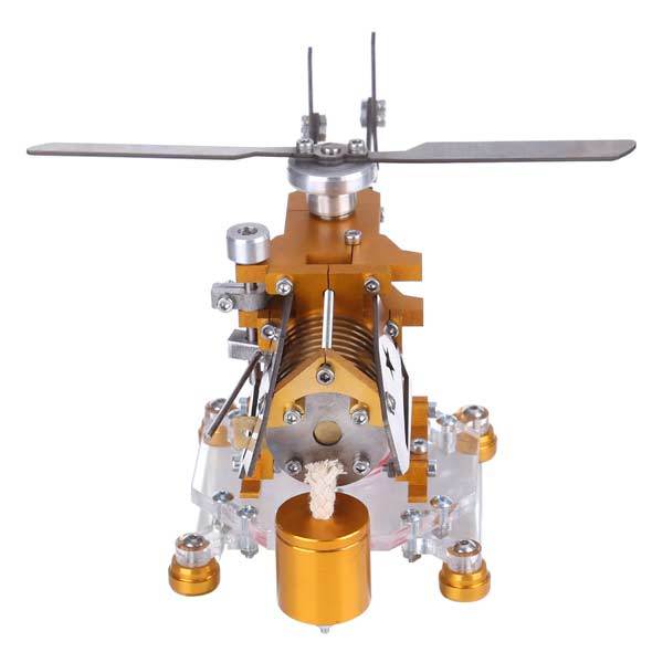 Helicopter-Themed Stirling Engine Model - Innovative Science Toy and Decorative Collectible Vacuum Engine Diyengmod