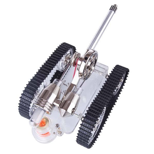Tank-Style Stirling Engine Model Car - DIY External Combustion Engine Toy Gift Stirling Engine Vehicle Diyengmod