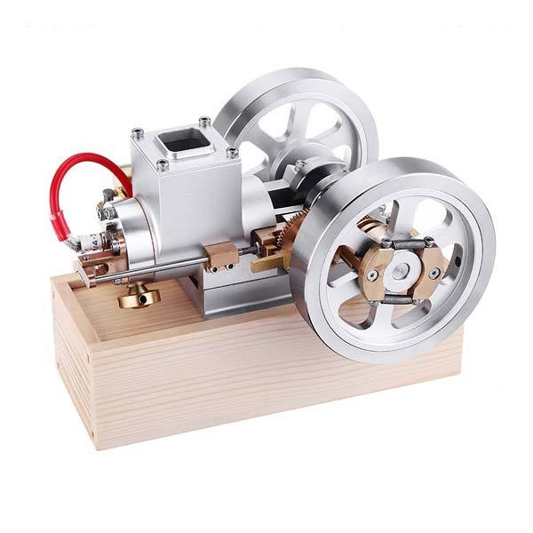 Full Metal Upgrade Hit & Miss Gas Engine with Wooden Base - DIY Model Kit Gift Engine Models Diyengmod