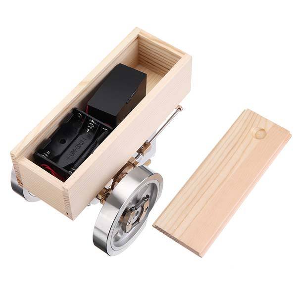 Full Metal Upgrade Hit & Miss Gas Engine with Wooden Base - DIY Model Kit Gift Engine Models Diyengmod
