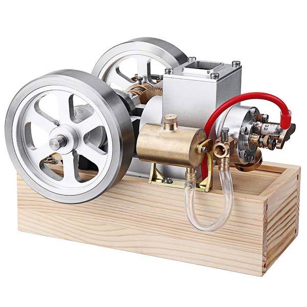 Full Metal Upgrade Hit & Miss Gas Engine with Wooden Base - DIY Model Kit Gift Engine Models Diyengmod