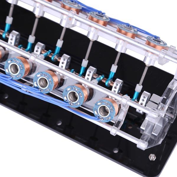 V12 High-Speed Electromagnetic Engine Model with 12 Coils for Collectors and Educators Engine Models Diyengmod