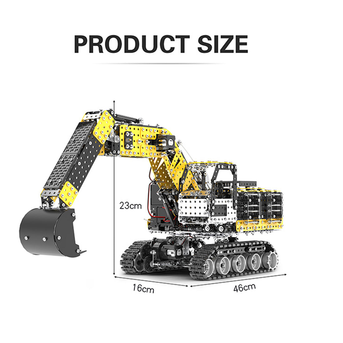 Remote Control 3D Metal Excavator Puzzle Kit - 2544PCS Alloy Construction Model 3D Puzzle Model Kit Diyengmod