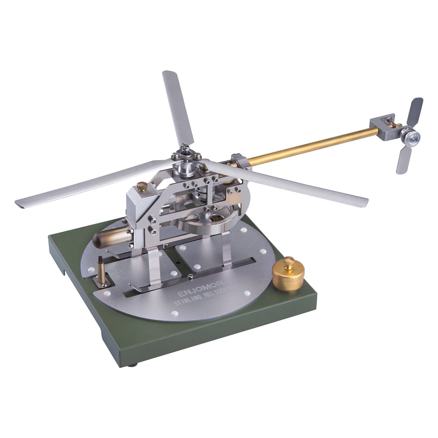 Gamma Stirling Helicopter Model Kit - DIY Educational Toy with Hot Air Engine Assembly Stirling Engine Vehicle Diyengmod