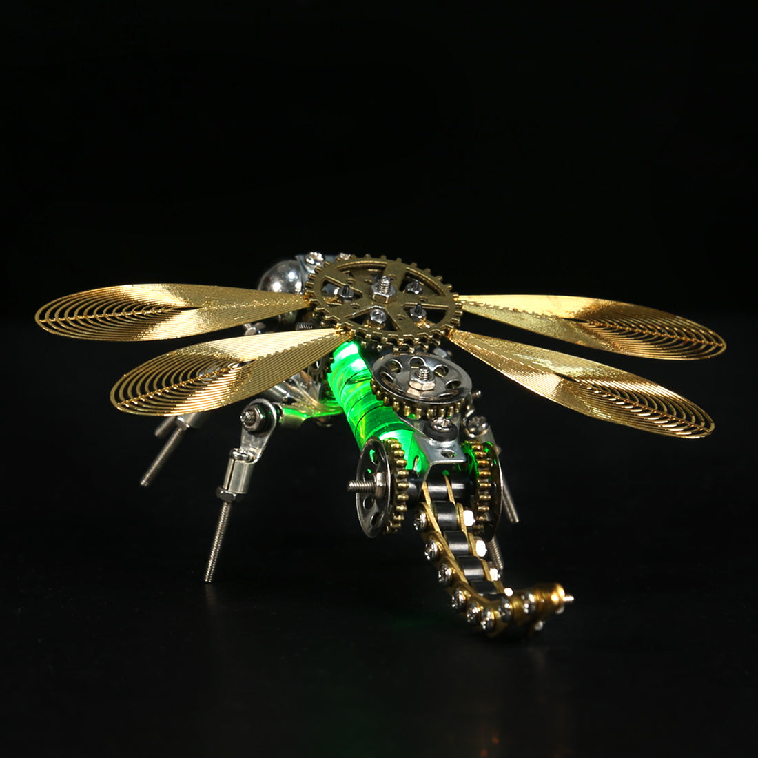Mechanical Dragonfly 3D Puzzle Kit with Color-Changing Night Light - 260 Pieces 3D Puzzle Model Kit Diyengmod