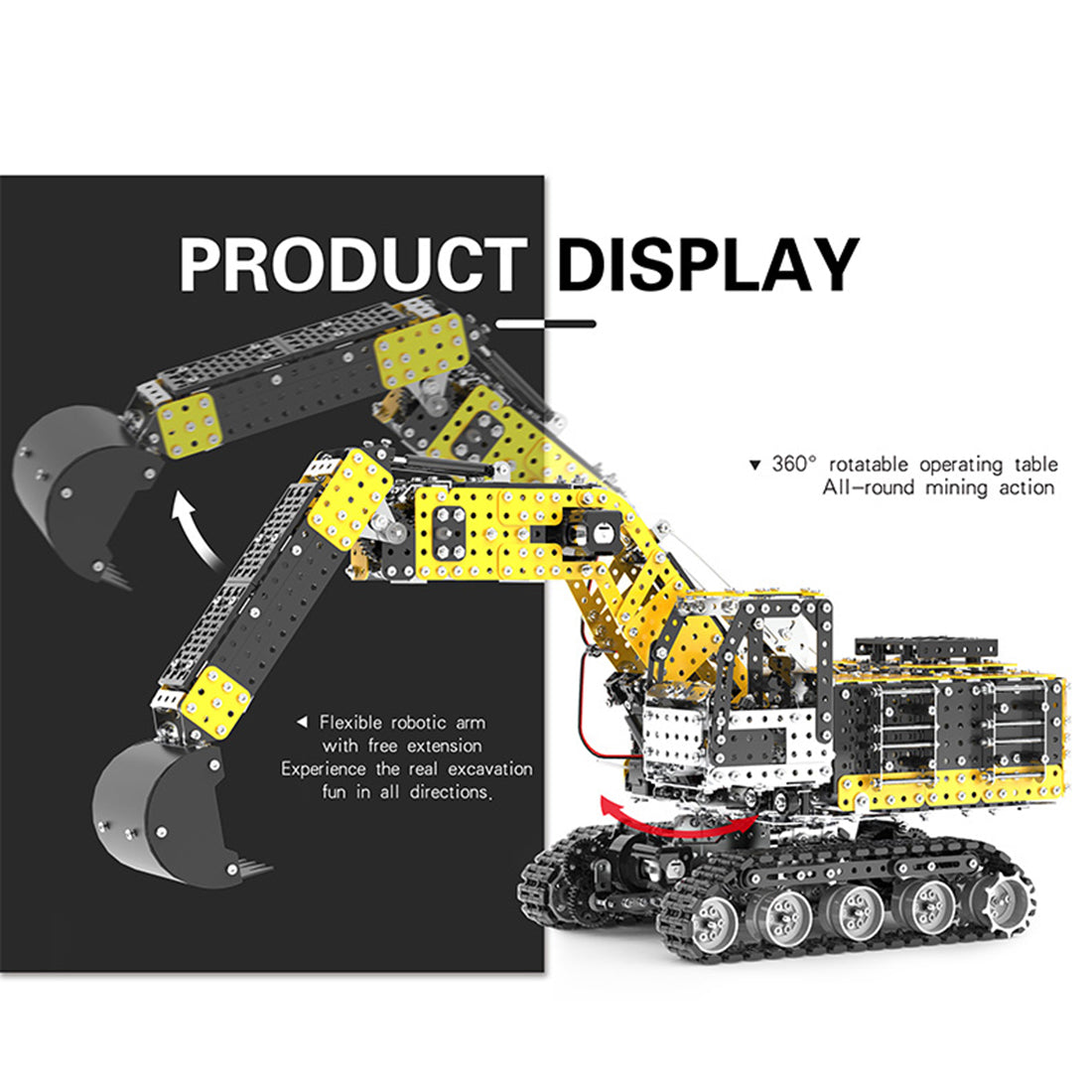 Remote Control 3D Metal Excavator Puzzle Kit - 2544PCS Alloy Construction Model 3D Puzzle Model Kit Diyengmod