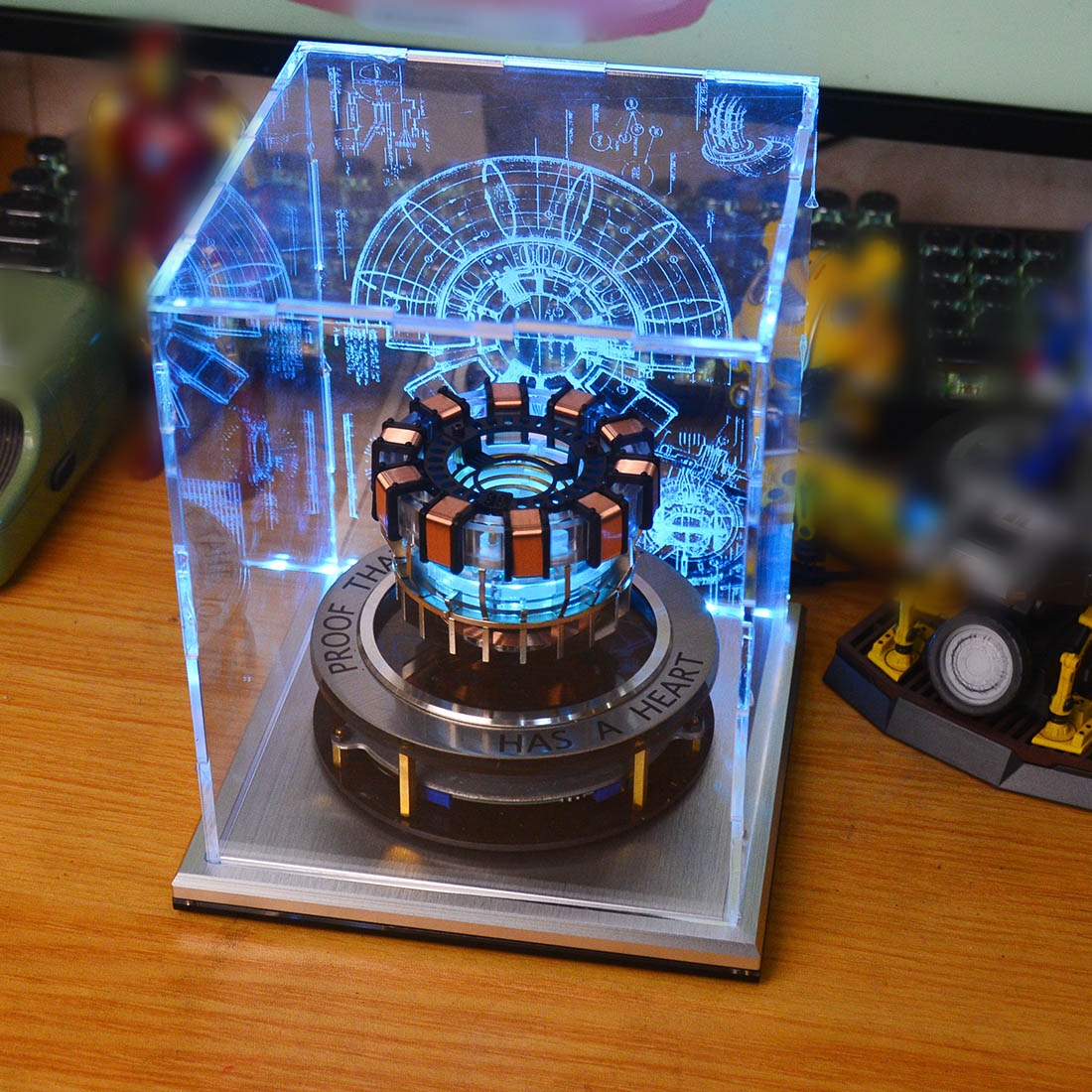 Magnetic Levitation MK1 Arc Reactor LED Desk Ornament - Floating & Rotating Tech Display Experiment Model Diyengmod