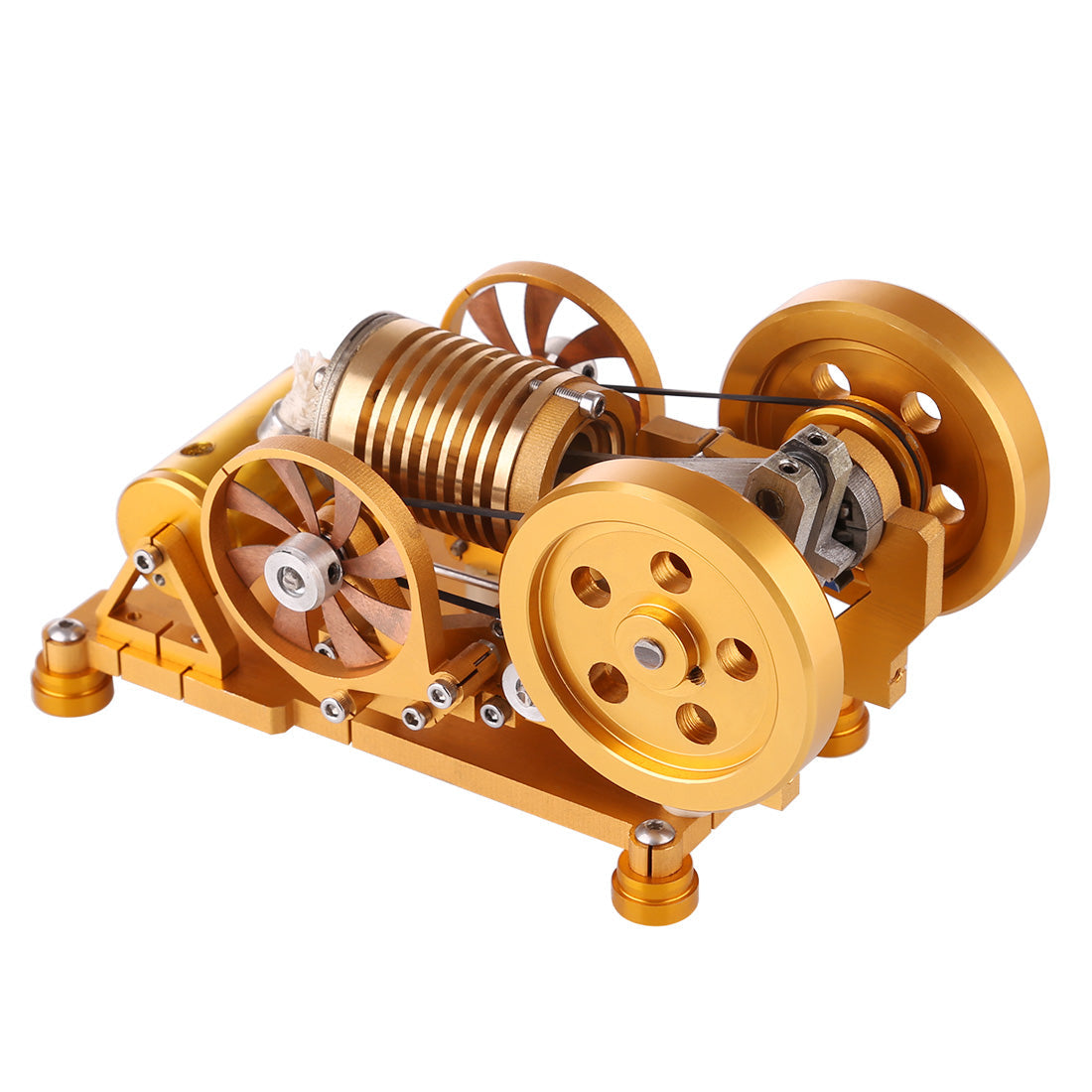 Brass Cylinder Vacuum Stirling Engine Model with CNC Aluminum Frame - DIY Flame Eater Toy Stirling Engine Diyengmod