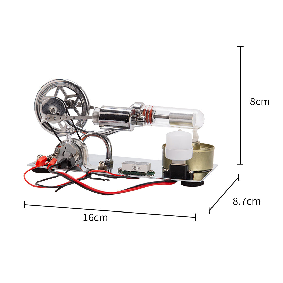 ENJOMOR γ-Type Stirling Engine Educational Model Kit - DIY Mechanical Science Generator Stirling Engine Diyengmod