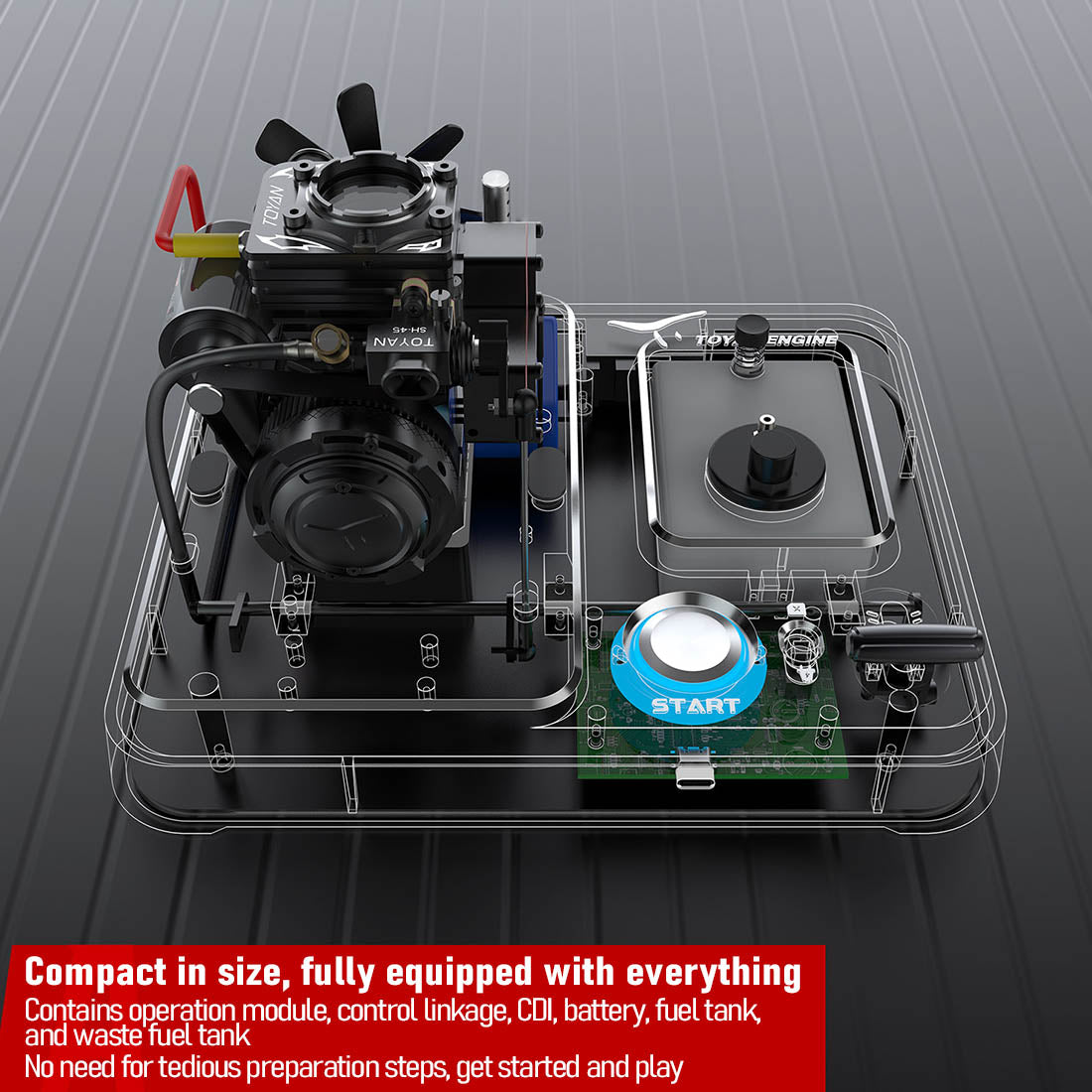 Toyan FS-S100AT 5th Anniversary Transparent Nitro-Methanol 4 Stroke RC Engine Toyan Engine Diyengmod