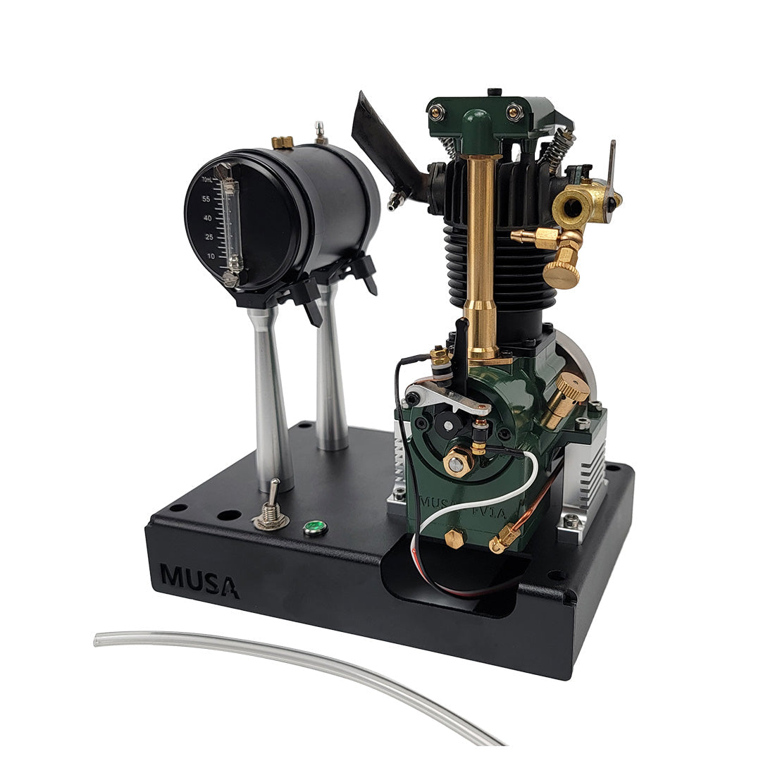 MUSA FV1A 7cc Vertical Single Cylinder 4-Stroke Air-Cooled Gasoline Engine for Model Boats Engine Models Diyengmod With Black Base
