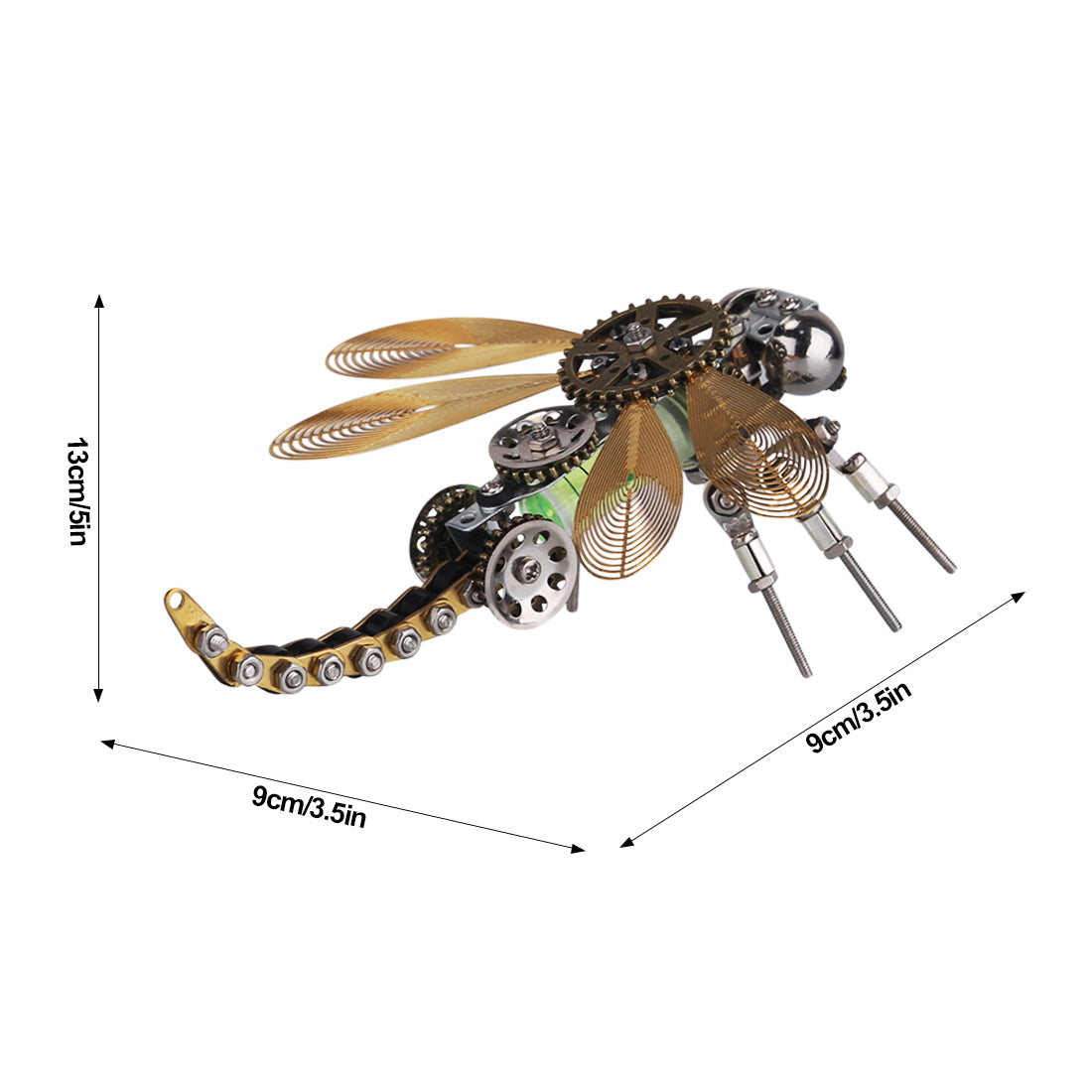 Mechanical Dragonfly 3D Puzzle Kit with Color-Changing Night Light - 260 Pieces 3D Puzzle Model Kit Diyengmod
