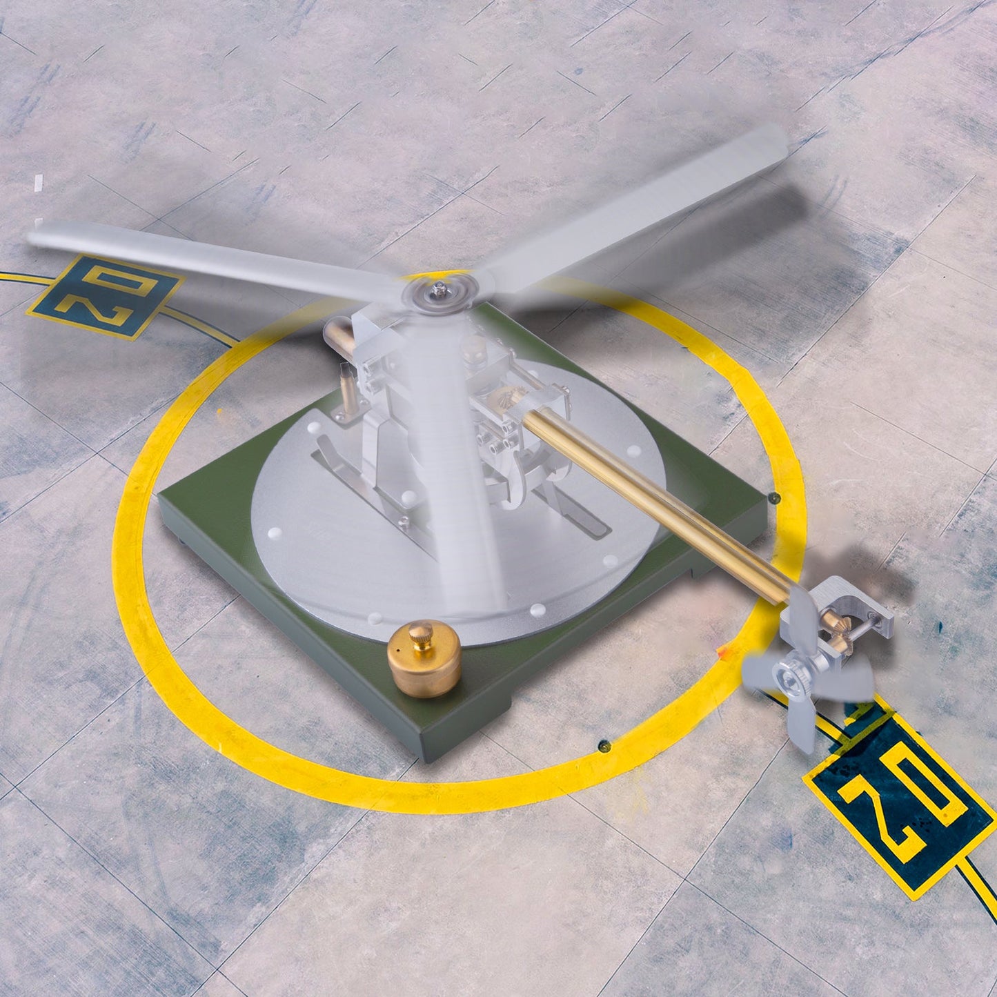 Gamma Stirling Helicopter Model Kit - DIY Educational Toy with Hot Air Engine Assembly Stirling Engine Vehicle Diyengmod