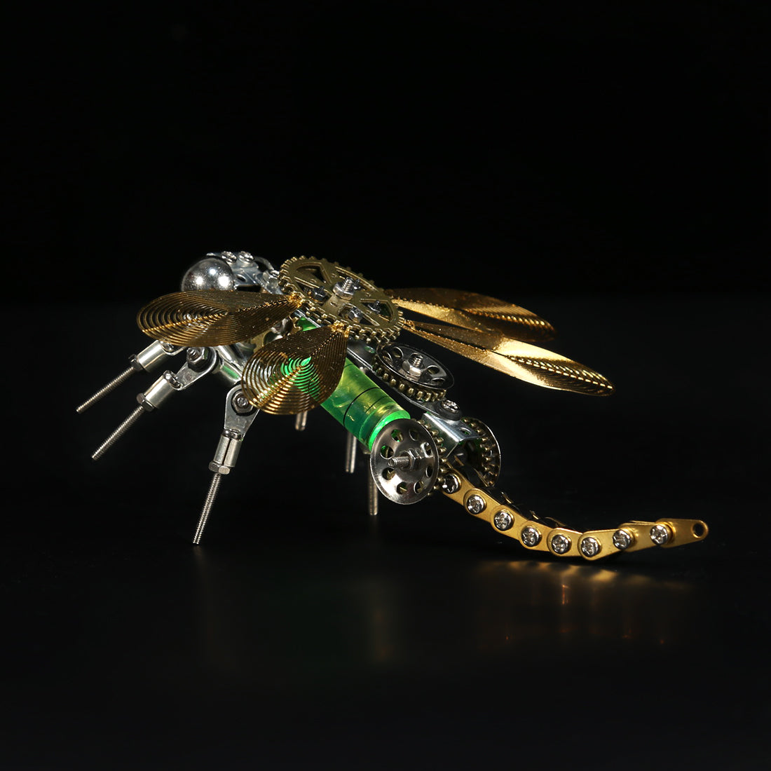 Mechanical Dragonfly 3D Puzzle Kit with Color-Changing Night Light - 260 Pieces 3D Puzzle Model Kit Diyengmod