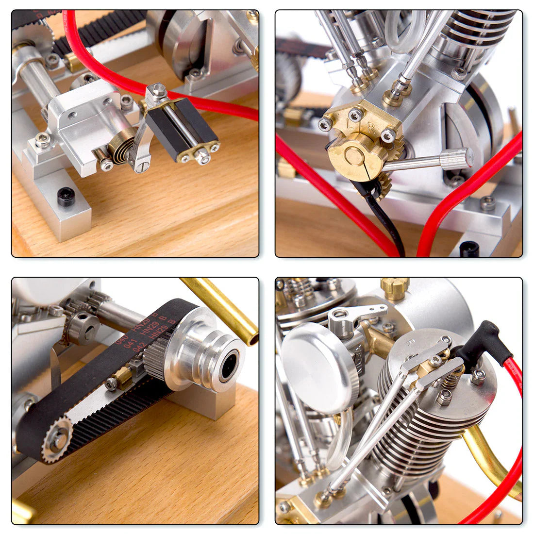 MUSA Hoglet V-Twin Miniature Gasoline Engine Model – Realistic 4-Stroke Motorcycle Engine with Kickstart (RTR)