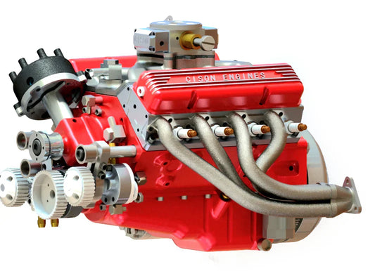 CISON 44CC V8 Gasoline Engine Model Kit – 1/6 Scale DIY Engine for RC Builds | DIYEngMod