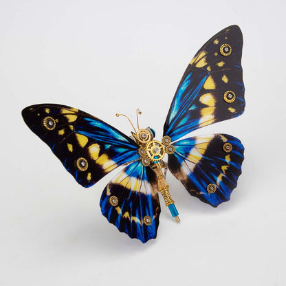 Steampunk Morpho Helena 3D Metal Butterfly Puzzle Kit - DIY Assembly for All Ages (150+ Parts) 3D Puzzle Model Kit Diyengmod