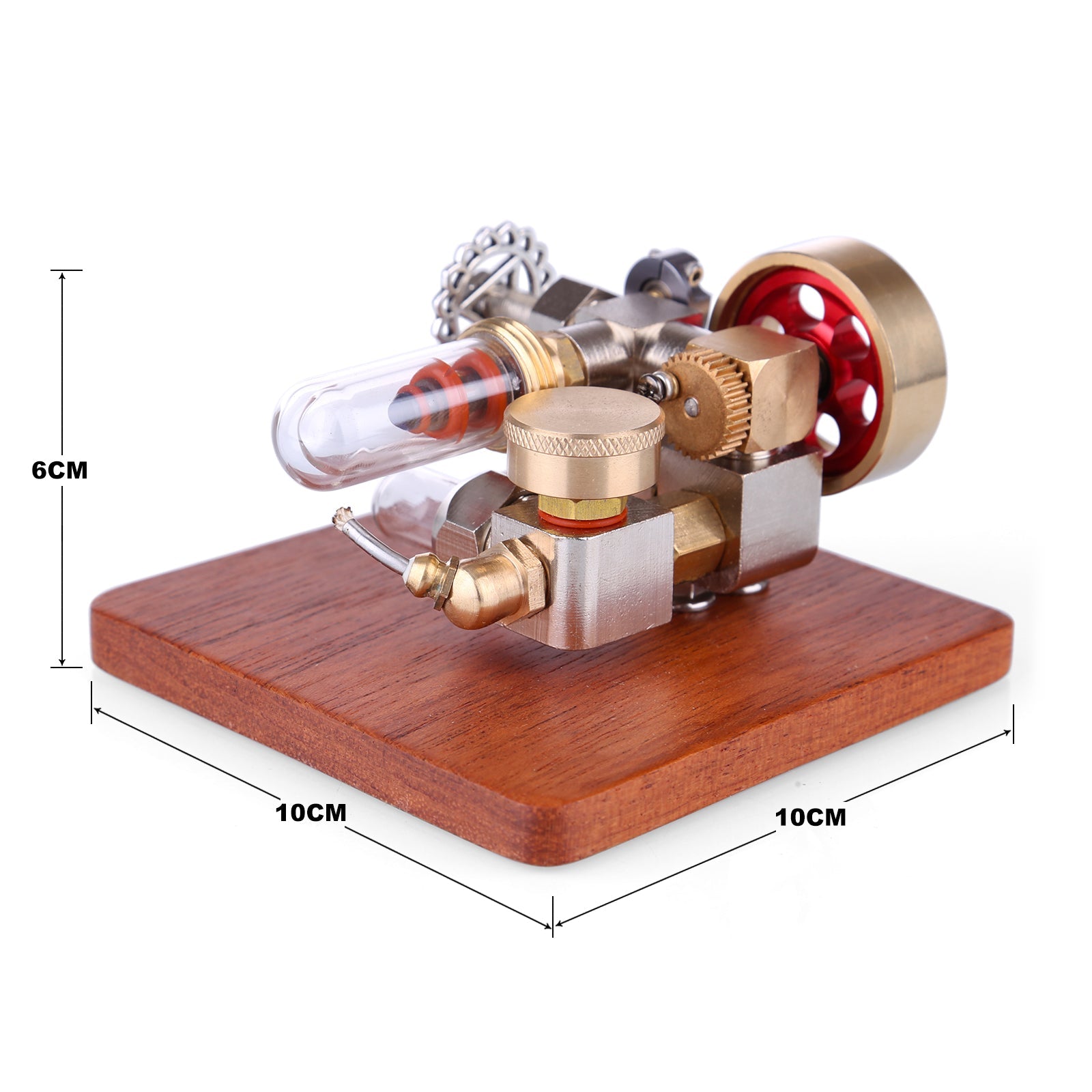 Adjustable Mini Hot Air Stirling Engine Model with Wooden Base for Science Experiment and Education Stirling Engine Diyengmod