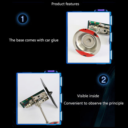 Solar-Powered Vehicle Windmill Motor - Educational Physics Toy with Dual Blades Engine Models Diyengmod