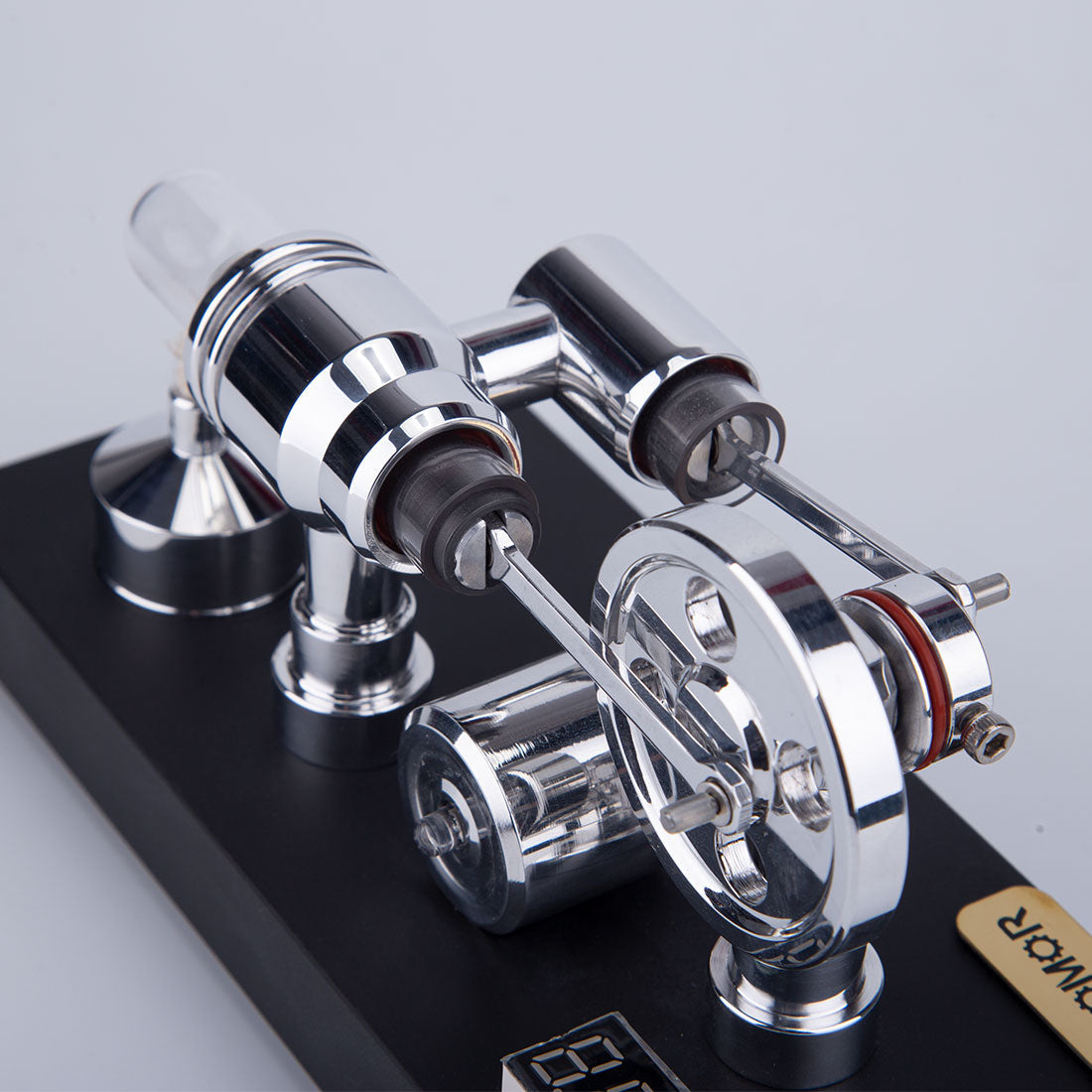 Educational Metal Gamma Stirling Engine Model with LED Bulb – Perfect Science Gift for Kids Stirling Engine Diyengmod