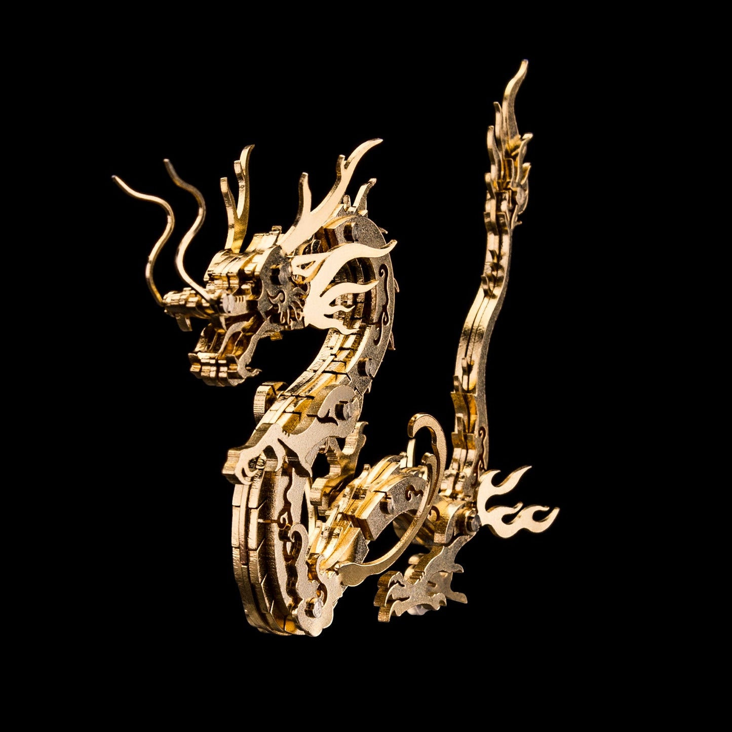 Golden Chinese Dragon DIY Metal Model Kit: 100+ Pieces for Creative Enthusiasts 3D Puzzle Model Kit Diyengmod