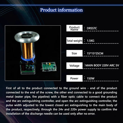 Plasma Arc Music Speaker Tesla Coil - DIY Engaging Science Device STEM Models Diyengmod