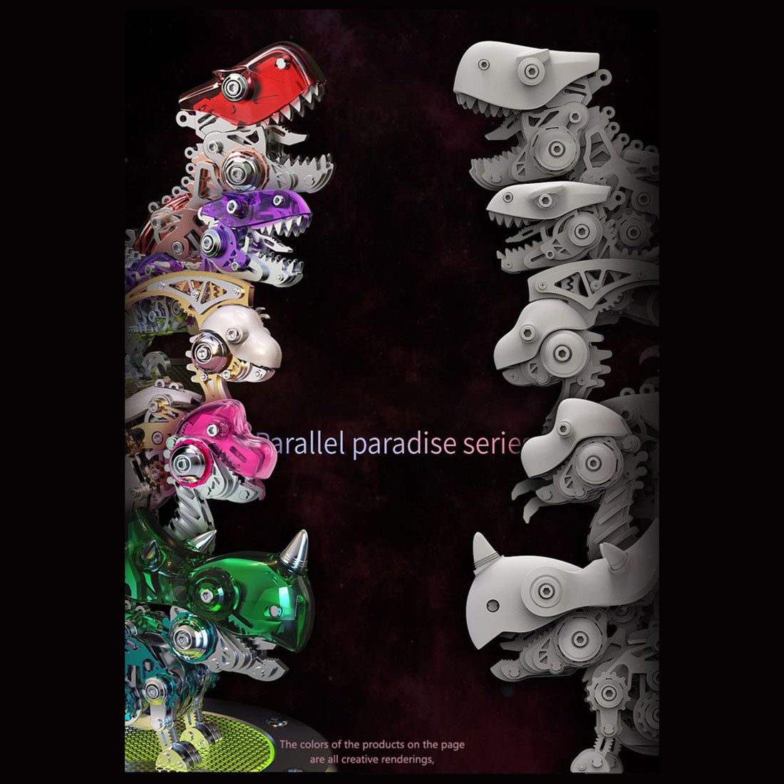 DIY 3D Metal Dinosaur Model Kit - Classic Collection of Five Designs for Creative Assembly 3D Puzzle Model Kit Diyengmod