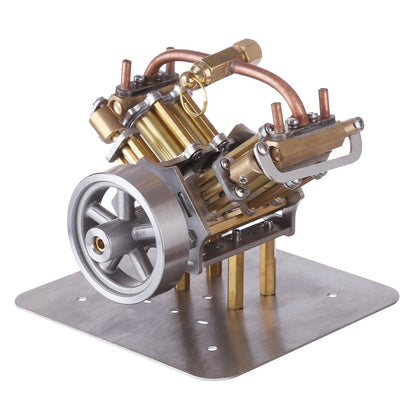 Mini V4 DIY Steam Engine Model Kit - Compact Metal Replica for Educational Use Steam Engine Diyengmod