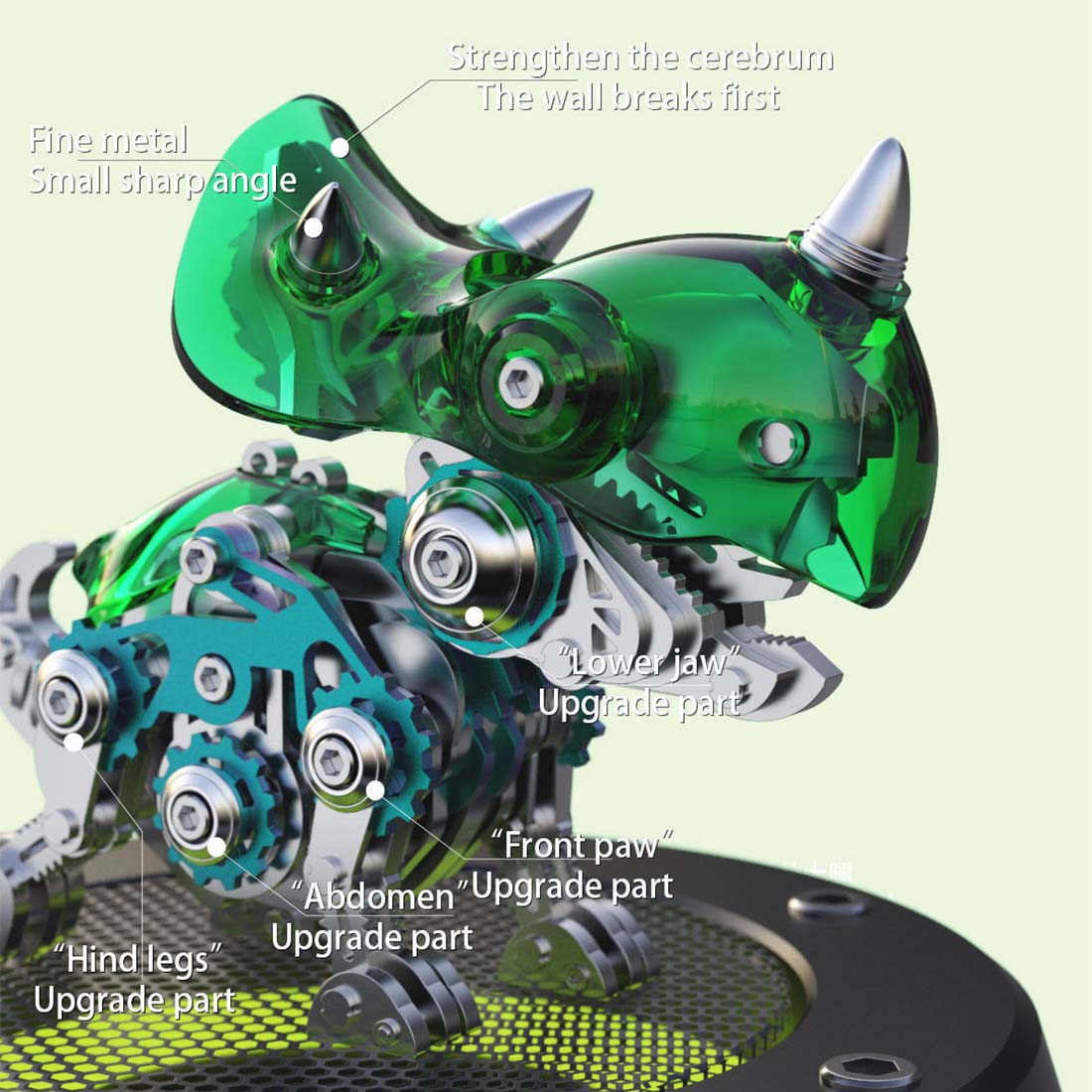 DIY 3D Metal Triceratops Model Kit - 160-Piece Assembly Puzzle 3D Puzzle Model Kit Diyengmod