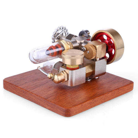 Adjustable Mini Hot Air Stirling Engine Model with Wooden Base for Science Experiment and Education Stirling Engine Diyengmod