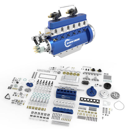 HOWIN L6-210 21cc Mini Inline Six-Cylinder Four-Stroke Water-Cooled Gasoline Engine Model Kit for DIY Enthusiasts DIY Engine Diyengmod