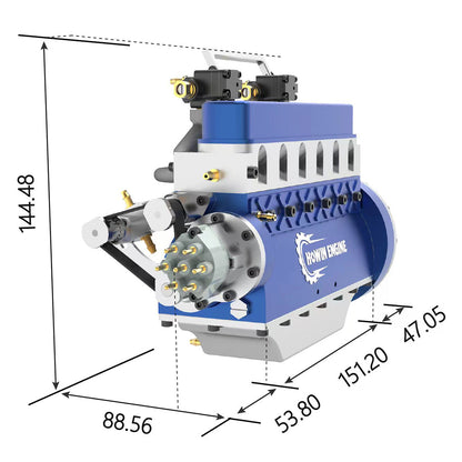 HOWIN L6-210 21cc Mini Inline Six-Cylinder Four-Stroke Water-Cooled Gasoline Engine Model Kit for DIY Enthusiasts DIY Engine Diyengmod